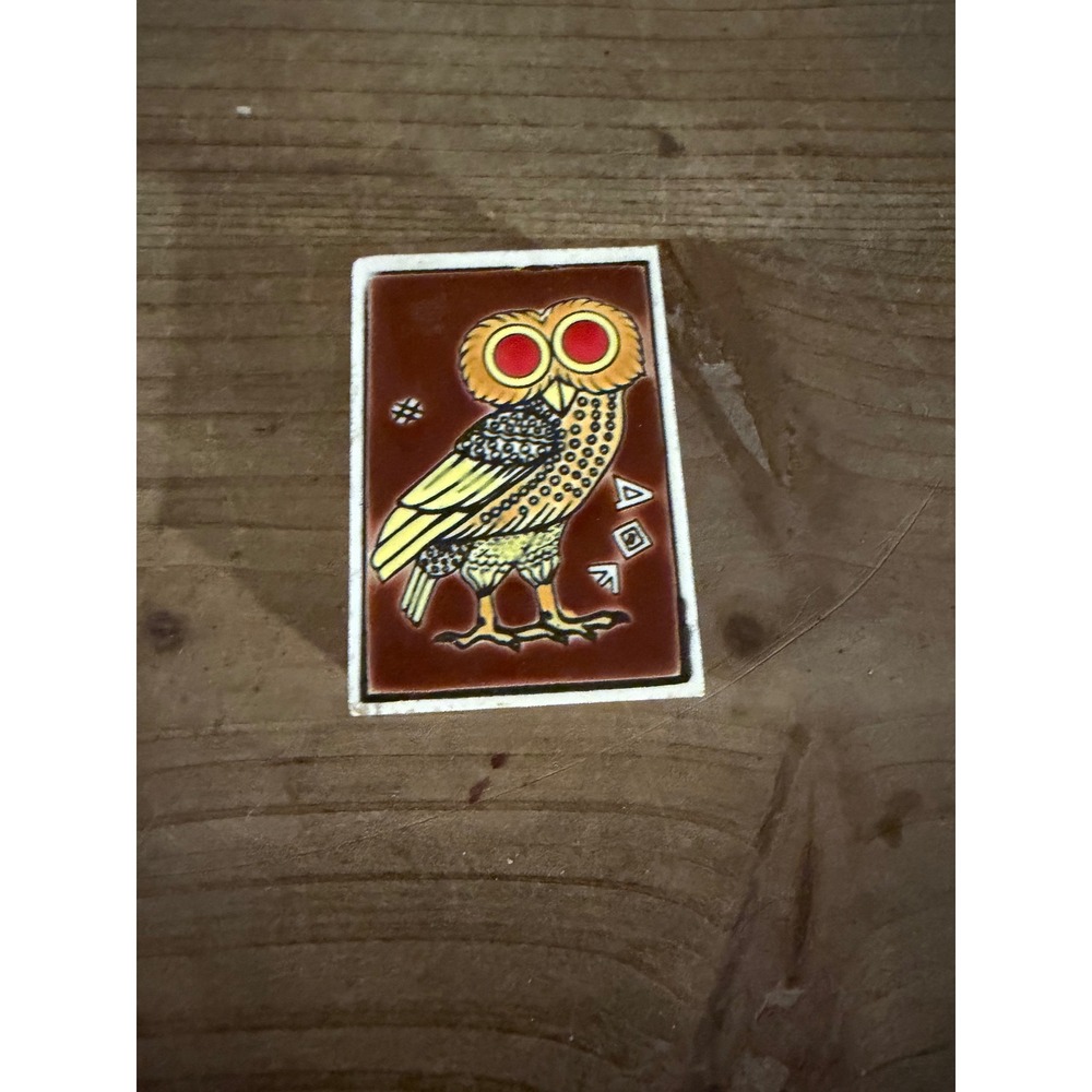 Vintage‎ Greek Owl Matchbox Athenian Athena Symbol Collectible Ephemera Greece